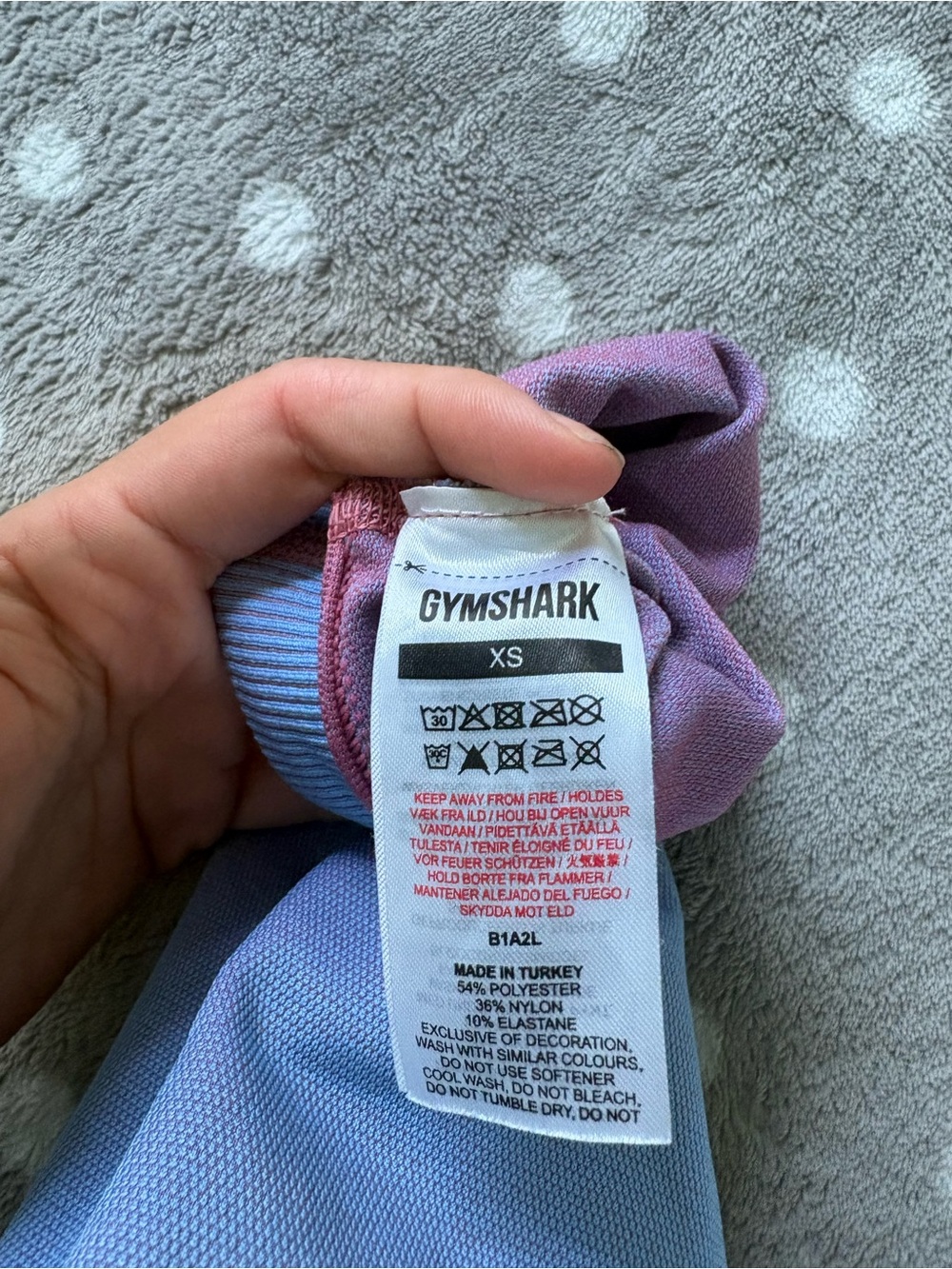 Gymshark Ombre Seamless Leggings Pink Blue Ombre XS - Picture 3 of 3